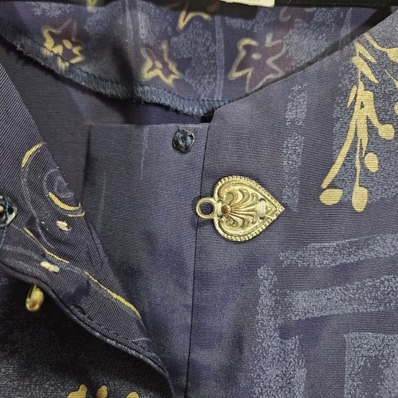 Pride & Joy Vintage Women's Blue Art to Wear Tunic Style Size 12 - Picture 5 of 9